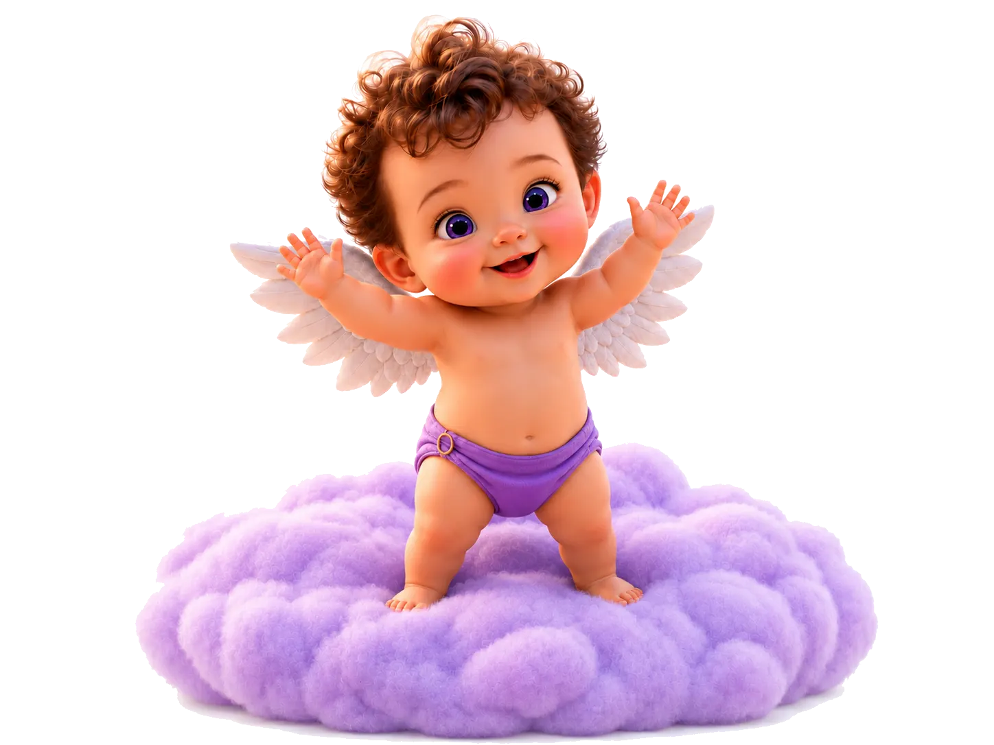 Heavenly Angels BSO cherub op een paarse wolk