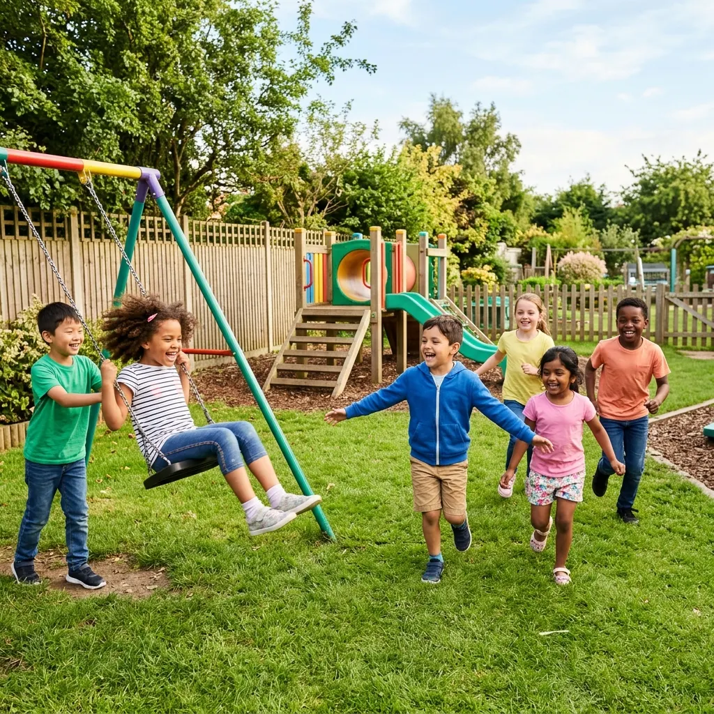 Kinderen spelen samen buiten